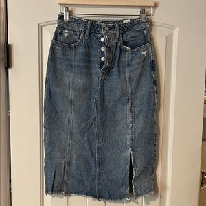 NWOT We the Free Mambo Light Wash Midi Skirt